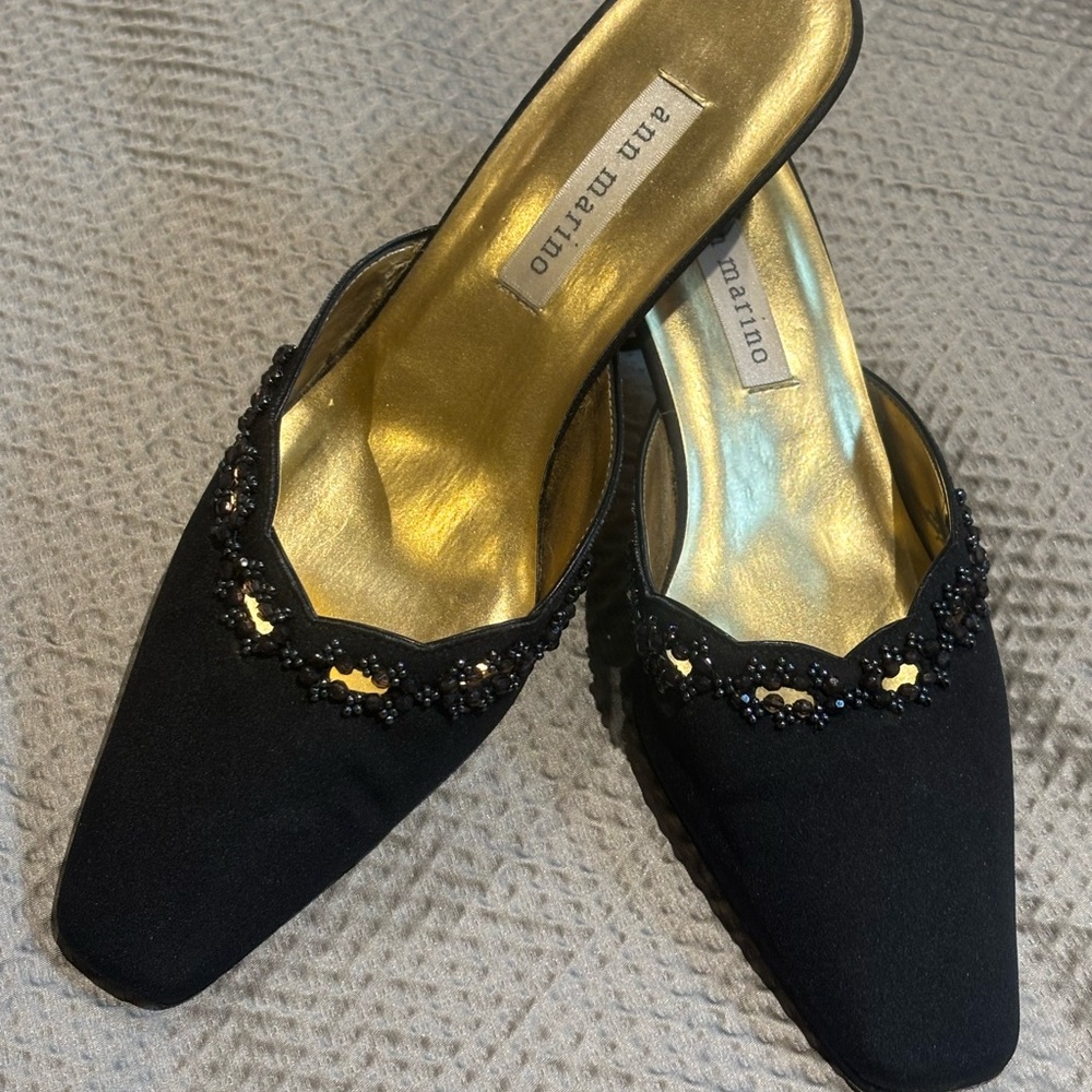 Ann Marino Black Embellished Women's Shoes